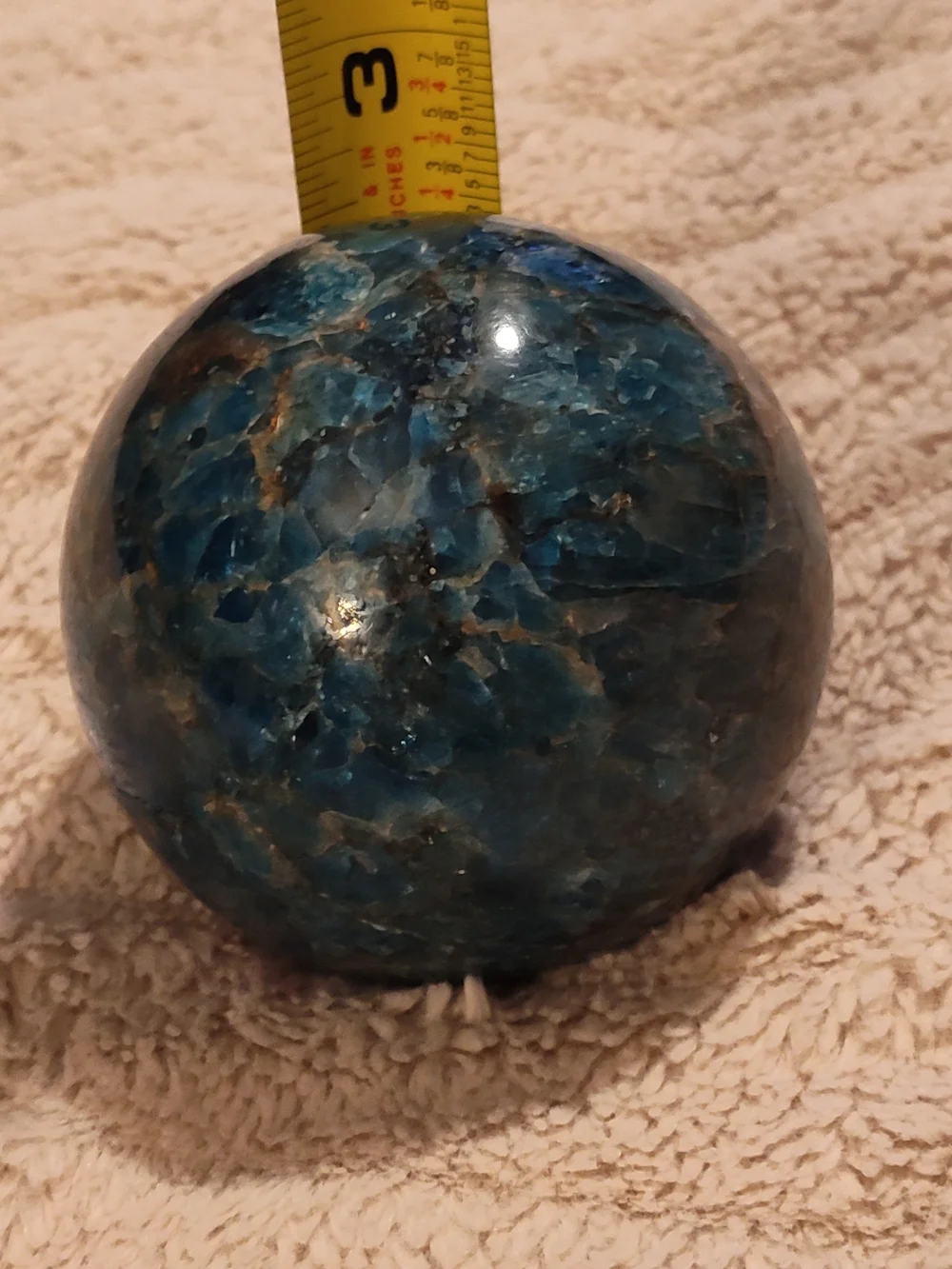 Vintage 90's Blue Apatite Crystal Sphere Orb- 838g